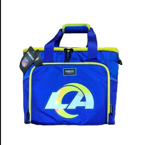 Los Angeles Rams NFL 28 Can Tailgate Tote cooler Insulated Bag NWT